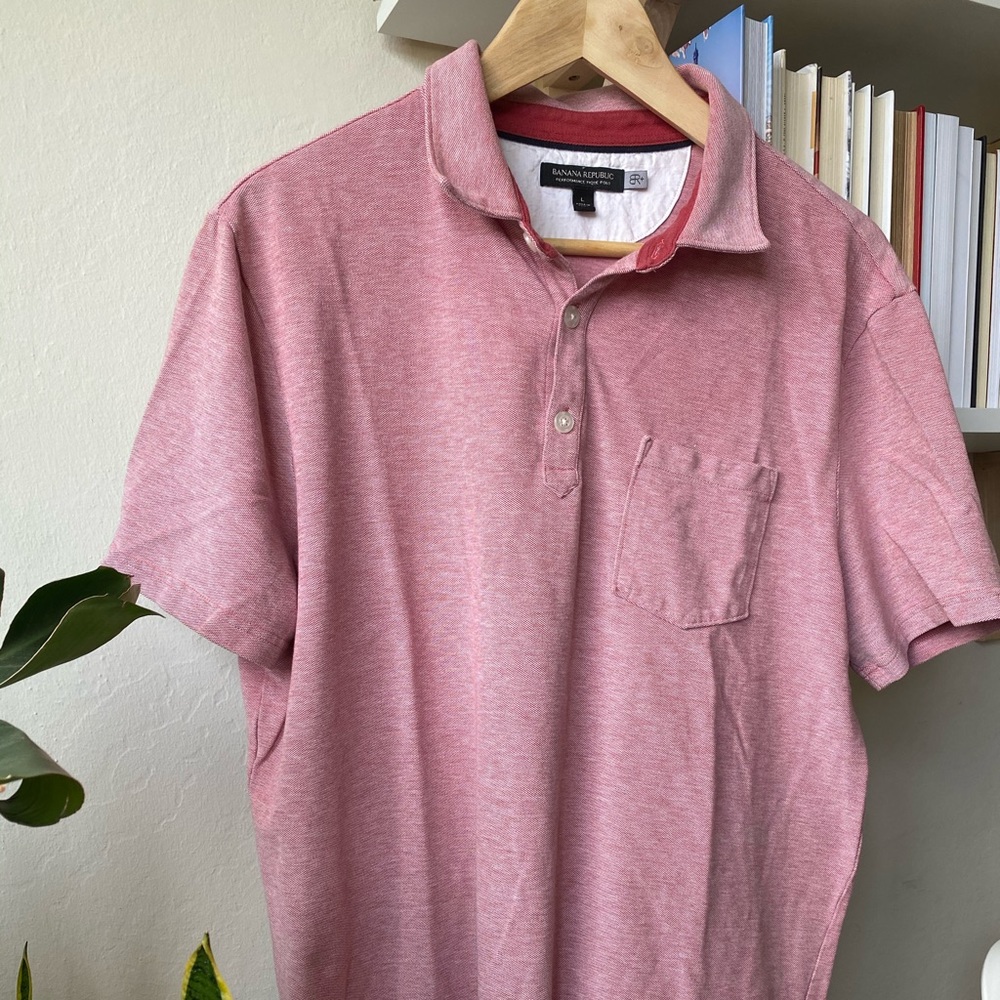 Banana Republic Pink Polo, sz LG